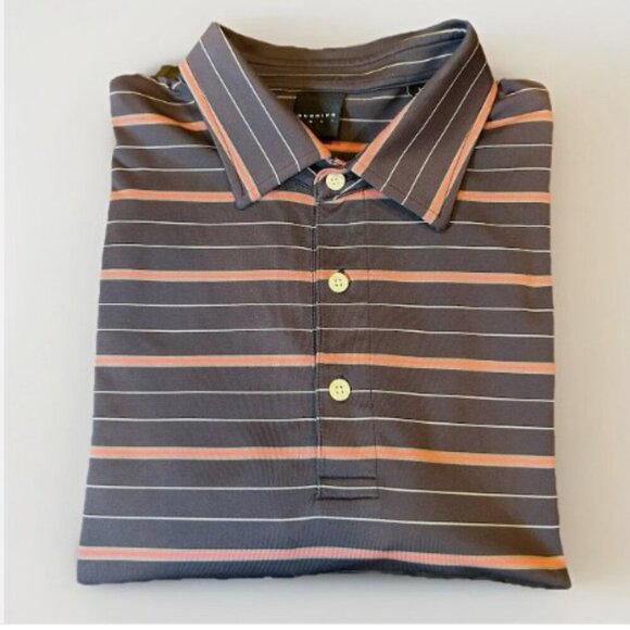 Dunning Golf Mens Signature D Jersey Performance Striped Polo Shirt Men’s Size L - Picture 1 of 7